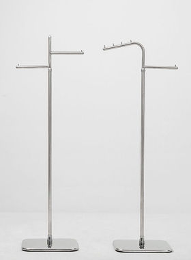 服装店展示架陈列架落地式不锈钢侧挂衣架中岛正挂橱窗女装店货架