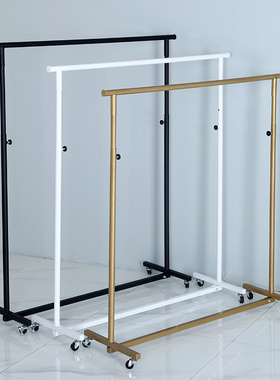 铁艺服装店展示架单杠落地式挂衣架夜市地摊晾衣架家用衣服中岛架