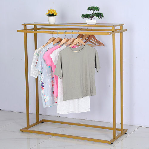 服装店落地双杠挂衣架双杠侧挂