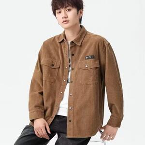 设计感休闲衬衣潮牌痞帅灯芯绒春秋季宽松外套男装2501款一P35元图片