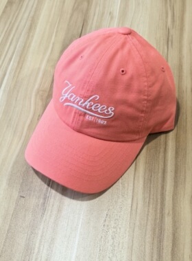 韩国代购mlb鸭舌帽yankees字母棒球帽应援后援男女同款软顶帽子
