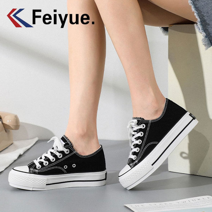 飞跃帆布鞋内增高加厚鞋底男女2023春季夏秋新款休闲鞋松糕底179