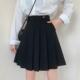百褶裙中长款 高腰显瘦学院风a字半身裙黑色蓬蓬中裙 jk裙春夏大码