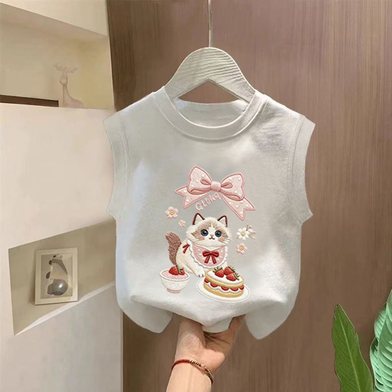 夏季无袖款卡通动漫字母印花男童纯棉背心休闲韩版中小童宝宝时尚