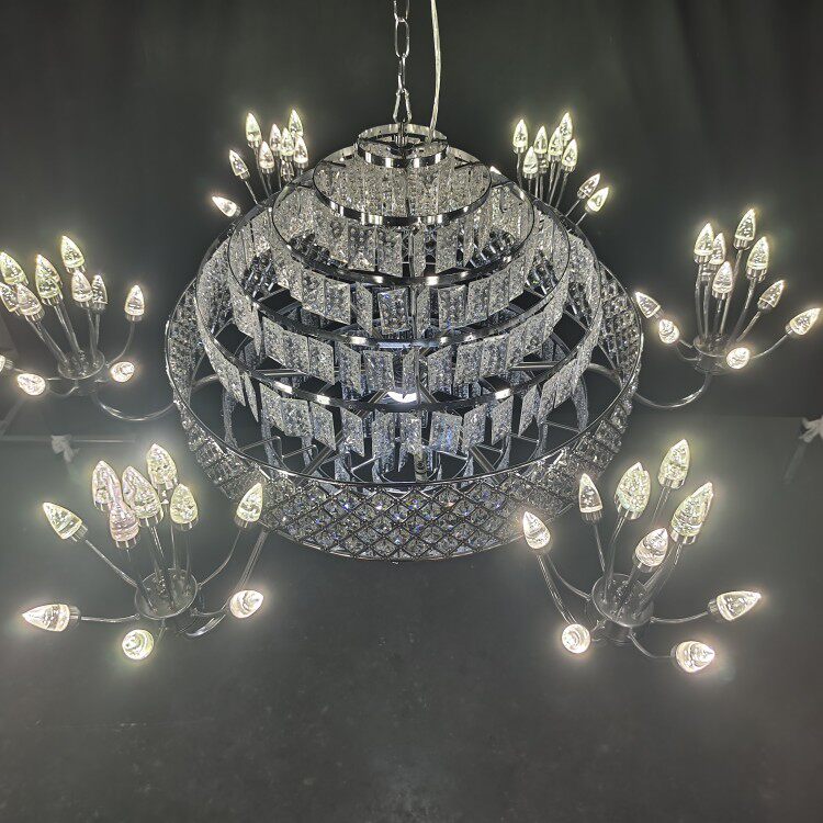 婚庆水晶道具发光水滴吊灯酒店装饰吊顶舞台宴会厅摆件亚克力背景