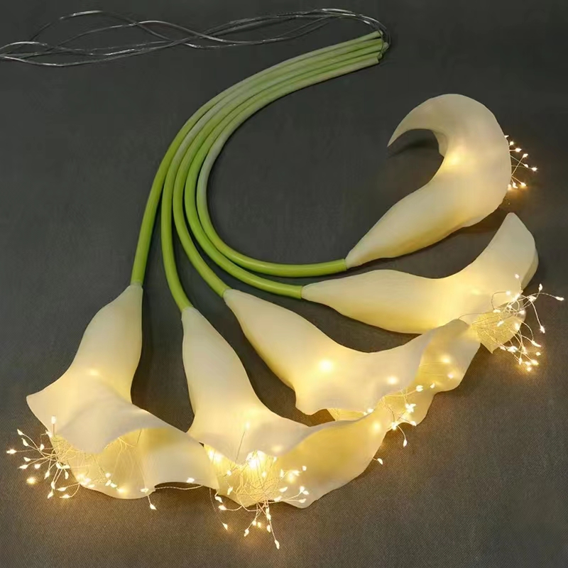 新款婚庆道具5头马蹄莲吊灯满天星花艺灯串装饰氛围吊顶灯