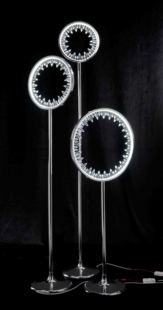 新款婚庆婚礼道具舞台布置装饰发光电镀灯铁艺路引灯圆圈冰锥路引