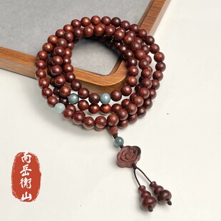 南岳衡山景区直发紫檀木手串佛珠手链多圈盘玩手持木质文玩108颗