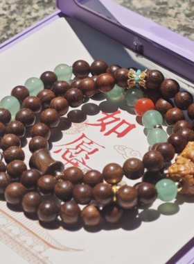 南岳衡山景区金丝檀木度母手串手链女款手串转运珠送女友礼物