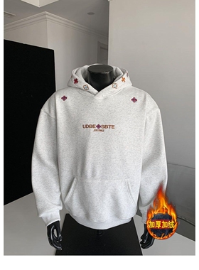 W216高质量加绒奥粒绒卫衣白灰黑色M到3XLP49