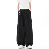 男女春秋潮牌宽松直筒垂感百搭阔腿长裤 美式 复古高级感休闲裤 子男