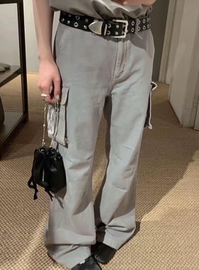 OUR LEGACY风格美式复古水洗做旧工装裤宽松直筒阔腿休闲长裤