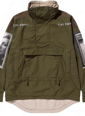 清仓cavempt套头夹克潮牌冲锋衣c.e双袖人脸机能拼接防风工装外套