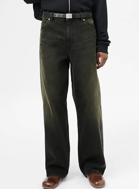 Our Legacy风格 25SS斜纹布水洗做旧复古直筒牛仔裤宽松休闲长裤