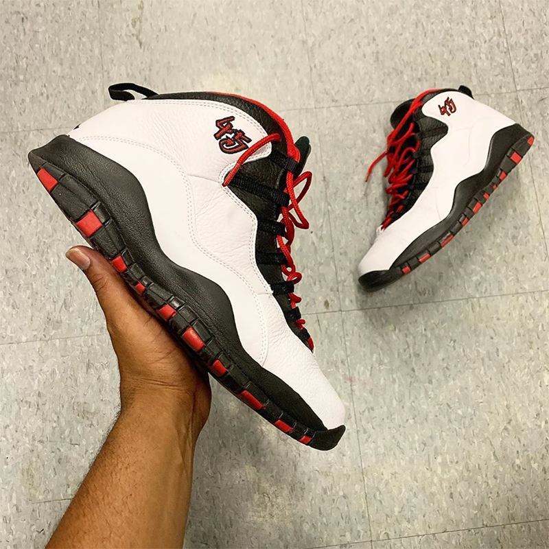 现货秒发air jordan 10 芝加哥45绣号 女子高帮 篮球鞋310806-102