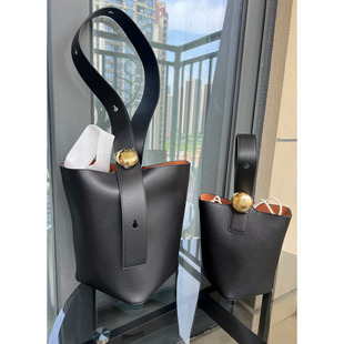 微瑕特价罗家轻奢侈大品牌女包真皮水桶包高端高级感单肩斜挎牛皮