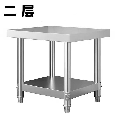 加厚不锈钢平面置物架单双层微波炉烤箱架家用案板桌子消毒柜垫高