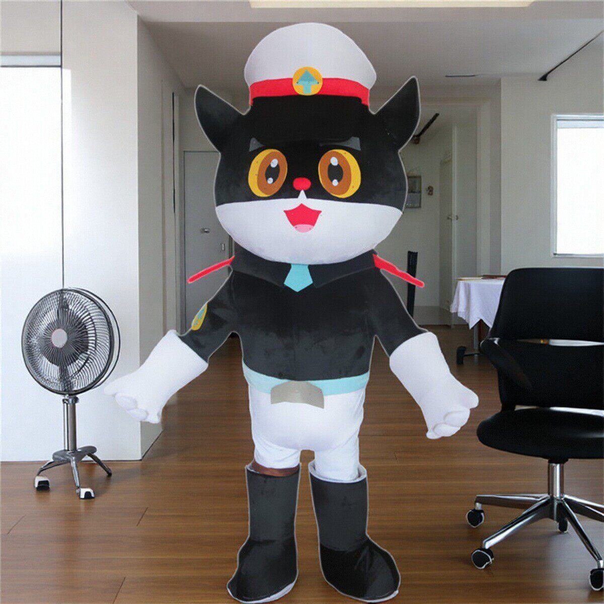 定做动漫动画黑猫活动宣传警长卡通人偶胖猫交警布偶装扮道具衣服