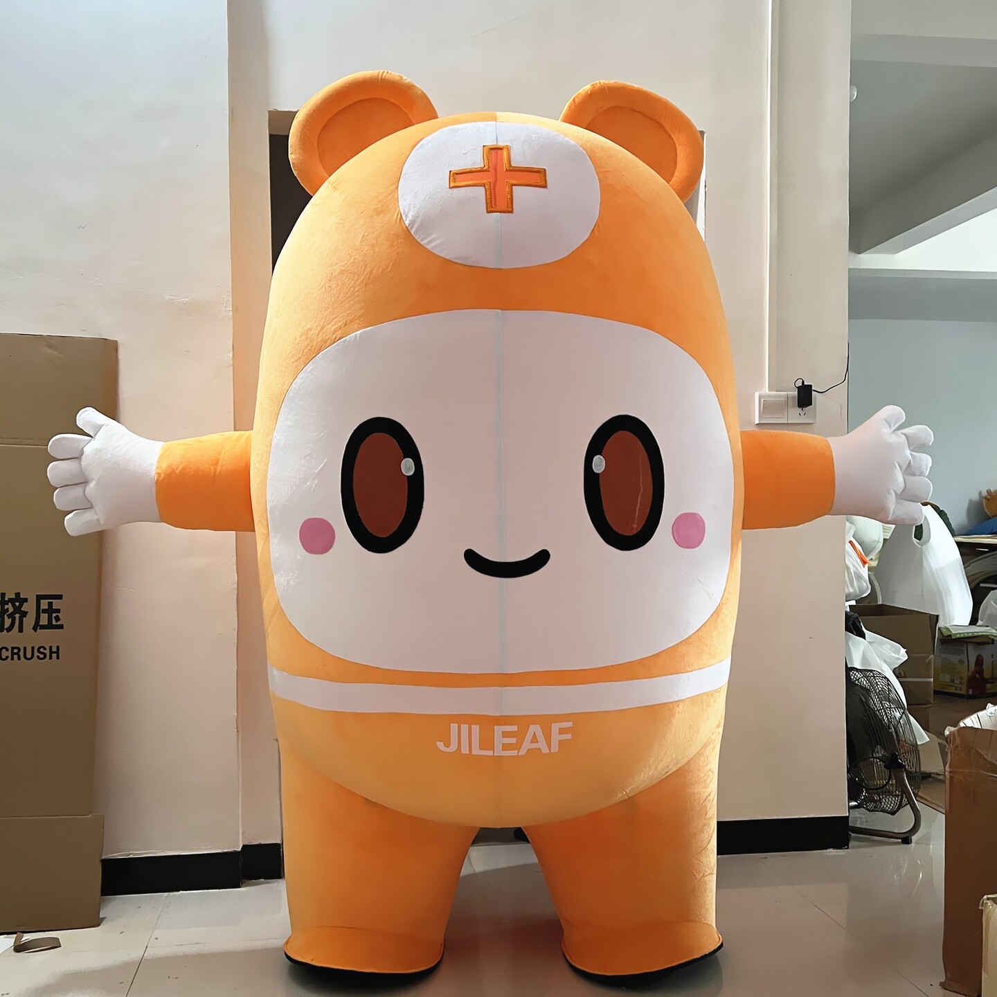定制充气医疗健康小熊吉祥物机器人表演出卡通人偶道具布偶衣服装图片
