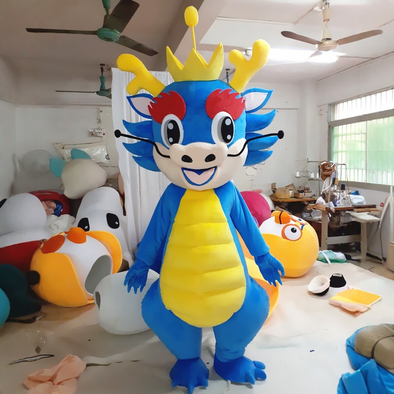 定制动漫龙年吉祥物蓝龙王爷卡通人偶巡演出装扮道具布偶衣服装
