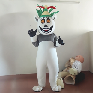 定制动漫动画马达加斯加狐猴朱利安国王卡通人偶巡演出布偶衣服装