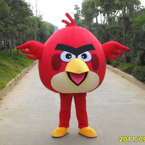 定制动漫游戏活动红色小鸟卡通人偶人穿巡演出装扮道具布偶衣服装