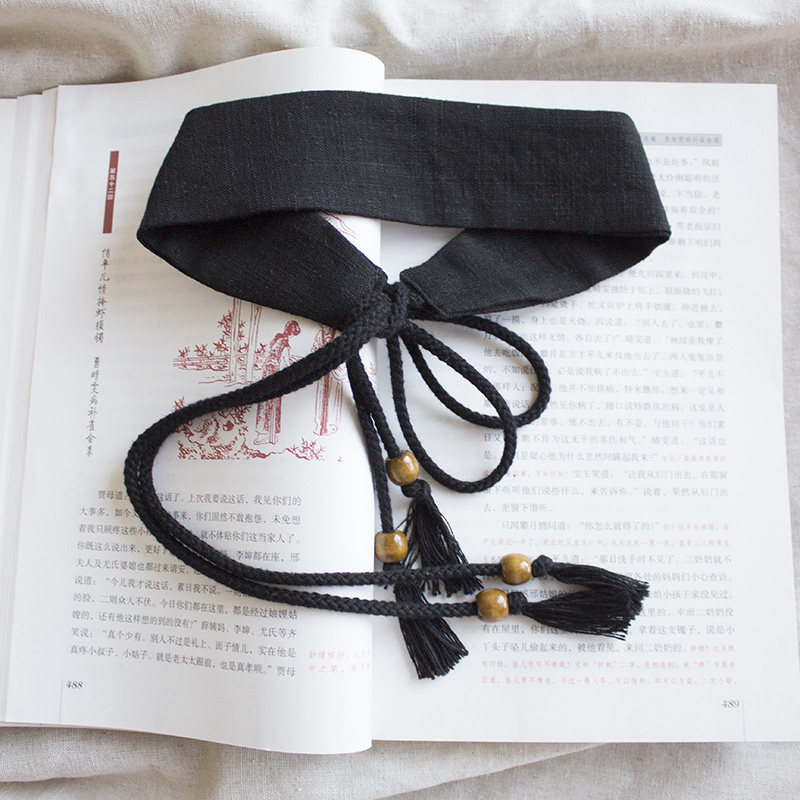 亚麻男女复古做旧酷帅低调束发带