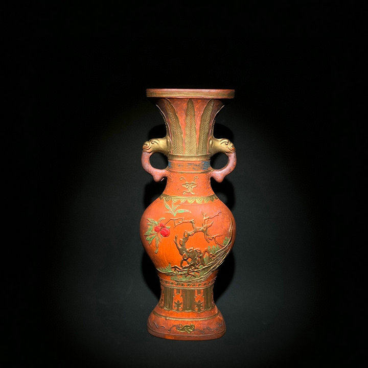 古玩收藏红朱砂寿桃花瓶摆件描金松烟墨墨锭文房四宝书法绘画贡墨,文具电教/文化用品/商务用品,文房四宝,淘宝优惠券,粉丝福利购,淘宝优惠卷