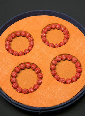 精品帝王红朱砂祥云纹圆珠手串手链高含量本命年佛珠念珠首饰套装