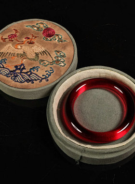 精品宫藏精工红宝石手镯高颜值高密刚玉百搭手镯文玩收藏首饰盒装