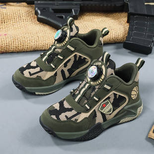 学生跑步鞋 春秋新款 儿童休闲运动鞋 中大童篮球鞋 子 男童军训迷彩鞋