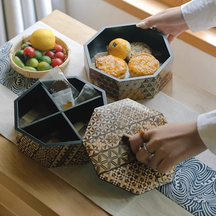 日本寄木细工2026新款干果盘零食盘高端精致高颜值日式全盒坚果盘