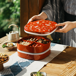 日本漆器好看果盘高端精致高颜值家用2026新款新年全盒日式干果盘