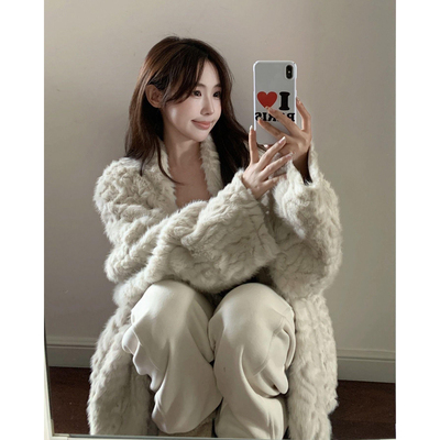 环保小湖羊皮草皮毛一体毛毛外套