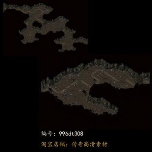 996引擎专用传奇地图全新高清真彩传奇素材复古套图dt308