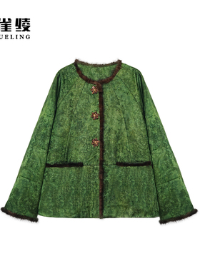 金雀绫【春满人间】新中式国风设计款提花加宽加大棉服SZA4TW800