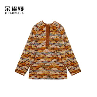 金雀绫【七彩丹霞】设计款连帽套头厚款加宽加大卫衣SZA4SY738