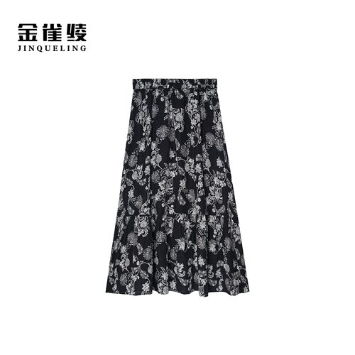 金雀绫【邂逅】设计感度假风高腰碎花加宽加大半身裙SZA2Q367
