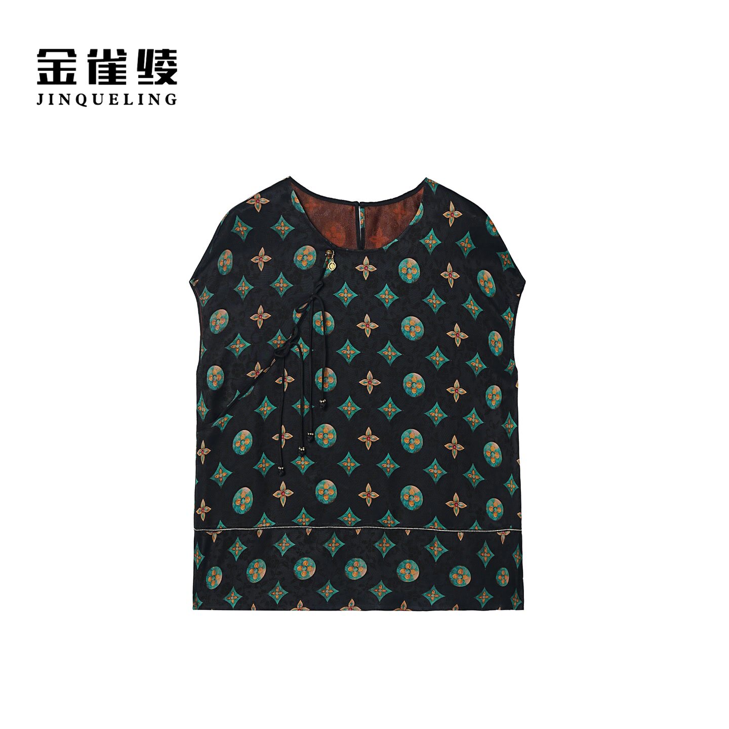 金雀绫【画槽琵琶】香云纱100桑蚕丝设计款加宽加大小衫SZA2S309