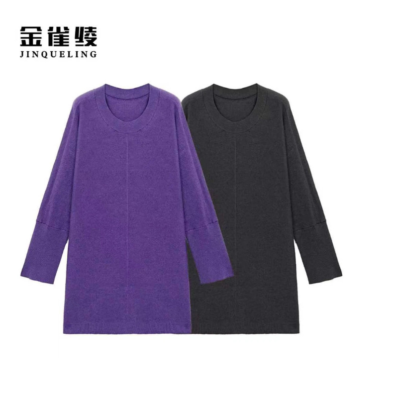 金雀绫【温暖小姐姐】100绵羊毛松弛加宽中长款毛衣SZAK3SHY162
