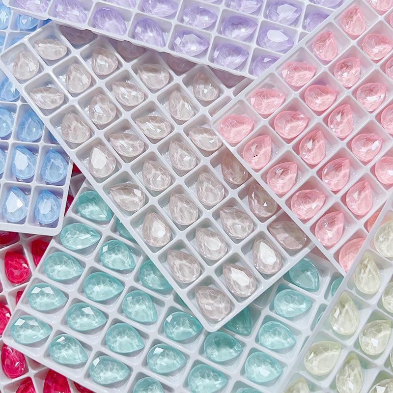 K9高货10X14mm水滴果冻多巴胺摩卡钻吊坠配件钻美甲钻饰品配件钻