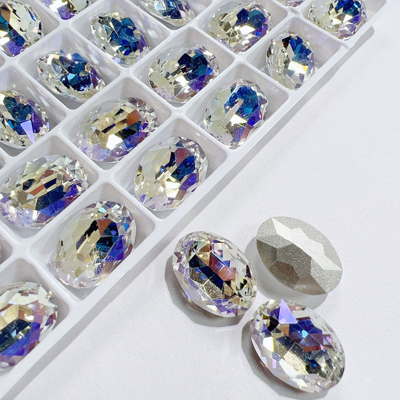 K9高品13X18mm椭圆鸽子蛋透钻饰品配件DIY手作手工包钻材料发夹钻