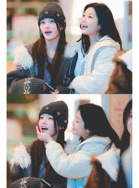 iroha朴志效同款 TYPESERVICE韩国小众品牌羊毛串珠小花针织冷帽