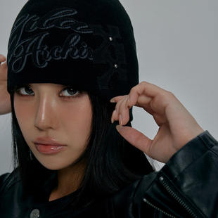 GILA 复古十字架针织帽冷帽女 ARCHIVE韩国小众设计师品牌2025新款