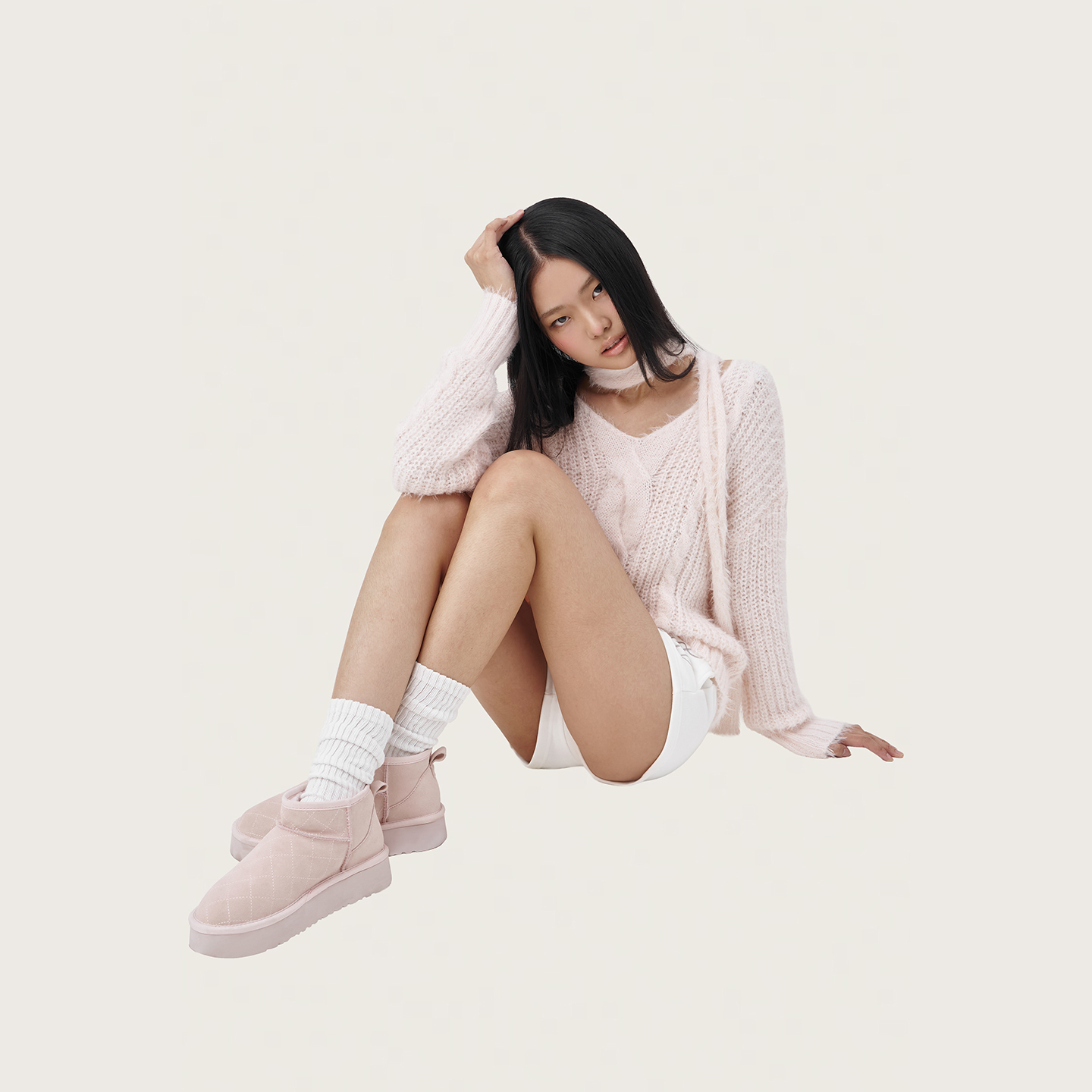 Kleesier针织挂脖上衣慵懒针织衫