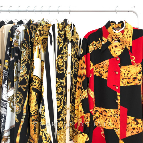 日本制古着黑金巴洛克宫廷复古