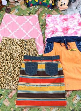 ZDAMIAO日本古着屋ins辣妹美式复古半裙vintage春潮流亚比y2k短裙