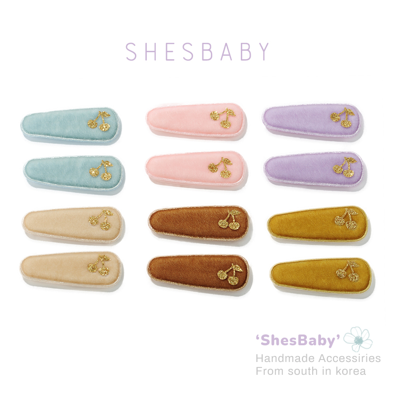 秋冬新韩国进口樱桃刺绣婴童BB夹宝宝掰掰夹儿童可爱多色侧边夹