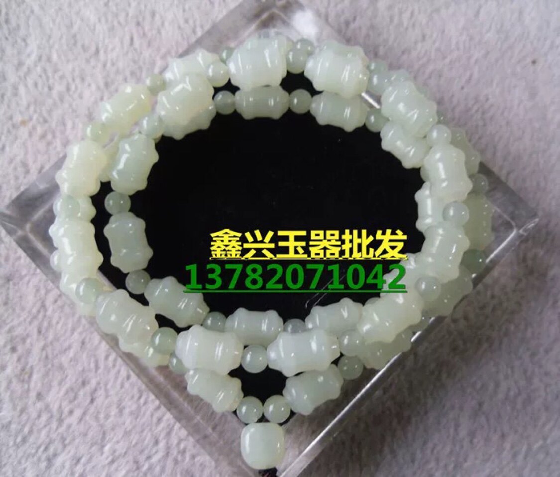 天然和田玉青白玉项链 竹节路路通项链玉佩挂绳链吊坠项链男女款