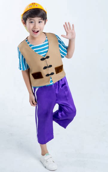 六一新款儿童光头强演出服熊大熊二小熊熊出没光头强成人款表演服